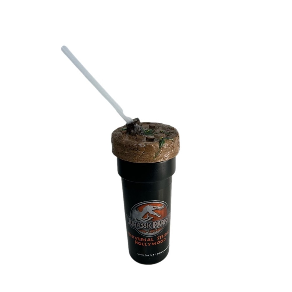 Vintage JURASSIC Park Cup with Straw Universal Studios Hollywood
